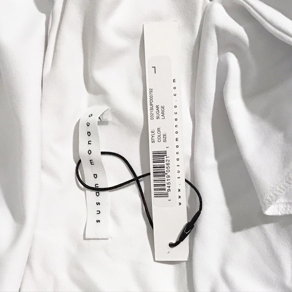 Susana Monaco Crossover Cutout Body-Con Midi Dress in Sugar Size L nwt - Picture 7 of 8